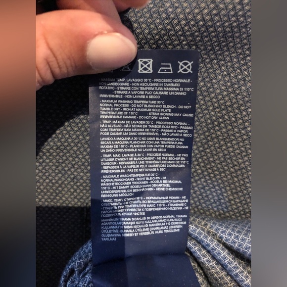 Armani Jeans TM Blue Men’s Authentic HalfButton Down Long Sleeve Shirt XL - Picture 13 of 14